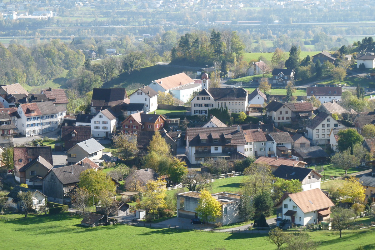Dorf Oberschan mit Zentrum